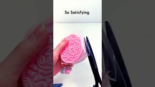 Oddly satisfying Pink Oreo cookies 🍪🍪 slime  so satisfying slime asmr shorts ytshorts [upl. by Colwin]