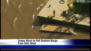 Gravel Barge Sinks At Emsworth Lock And Dam [upl. by Amabil464]