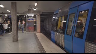 Sweden Stockholm 2X subway train from TCentralen to St Eriksplan [upl. by Aip61]