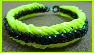 Rainbow Loom Bracelet Super 6 Six Link Fishtail without Loom on 2 Pencils [upl. by Rocher]