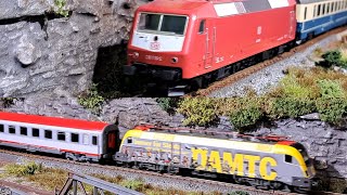 Modellbahn H0 Fahrvideo mit DB 120 110 und ÖBB 1116 153 ÖAMTC beide mit einem EC [upl. by Carnes]