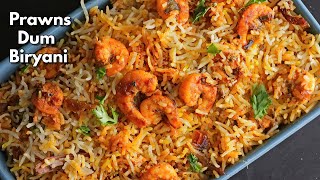 How to make Prawns Dum Biryani at home in Telugu  Easy Dum Biryani recipe  VismaiFood [upl. by Nnaeel]