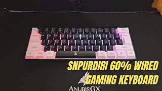 SNPURDIRI 60 Wired Gaming Keyboard Review amp Test  RGB Backlit Membrane Keyboard [upl. by Homerus]