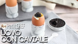 Uovo alla coque con caviale  Idea antipasto PetitChefit [upl. by Arada]