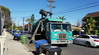 LA Sanitation Pete 320Amrep ASL Garbage Truck on Lines of Trash [upl. by Mignonne]