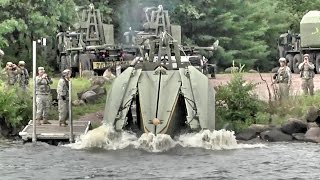 Army Engineers Build Floating Bridge – MultiRole Bridge Company [upl. by Partridge]