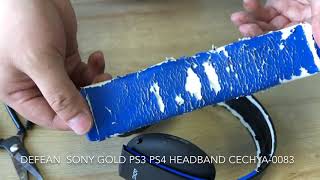 Замена накладки  Replacemant Headband on Sony Wireless Stereo Headset 20 CECHYA0083 GOLD PS3 PS4 [upl. by Enobe]