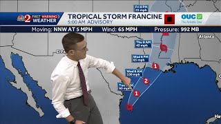 Tropical Storm Francine continues path toward Louisiana expected to become hurricane today [upl. by Cosmo]