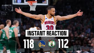 INSTANT REACTION Warriors outscore Celtics 3017 down the stretch to pull out the W in Boston [upl. by Raeann]