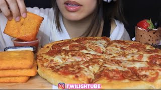 Twilight ASMR pizza fried cheese pastry Mukbang bites only [upl. by Remark]