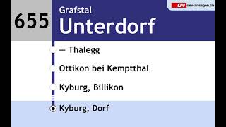 VBG Ansagen  655  Effretikon – Ottikon – Kyburg [upl. by Einomrah]