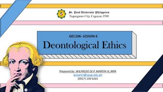 Video Lecture on Lesson 6 Deontological Ethics [upl. by Ainivad412]