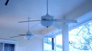 Hampton Bay Gazebo Back Porch Ceiling Fans with Altura light kits [upl. by Howarth]