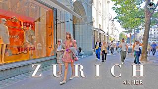 SWITZERLAND ZURICH 🇨🇭 Stroll through elegant City from Europaallee to Bahnhofstrasse 4K Walking tour [upl. by Hachmann]