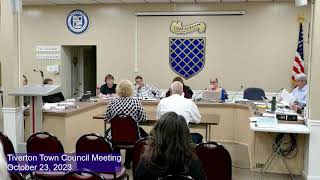 Tiverton Town Council Meeting 10232023 [upl. by Llehsyt]