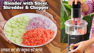 झटपट करें सब्जियां कद्दूकस कट और स्लाइस  AGARO Regency Multi Blender with Slicer amp Shredder [upl. by Rolanda527]