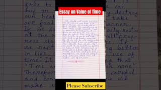 Essay on Value of Time  Value of Time english essay  valueoftime essay  importance of time [upl. by Yelha605]