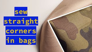 HOW TO Sew straight corners in bags  just 2 rules to follow [upl. by Adamec]