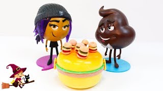 Personajes de la Película Emoji Encuentran una Enorme Hamburguesa [upl. by Arihsak556]