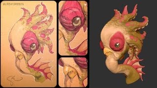 Zbrush timelapse  creaturebox creature [upl. by Pesvoh]