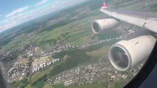 Swiss A340300 Long takeoff from short runway  Flight from Zurich to Palma [upl. by Christalle335]