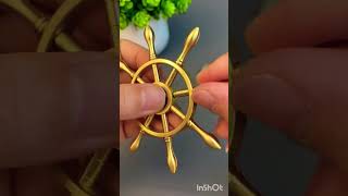 CopperCrafts Decorations Brass Helmsman Steering Wheel Smooth Sailing Ornaments [upl. by Paris]