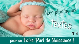 3 😍Textes pour un faire part de naissance réussi [upl. by Hada]