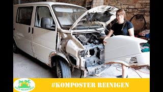 Abmontieren von Kühlergrill Stoßstange Kotflügel VW T4 um Komposter zu reinigen  ancoadventures [upl. by Elac35]