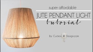 DIY jute pendant light for dining room [upl. by Gnoix]