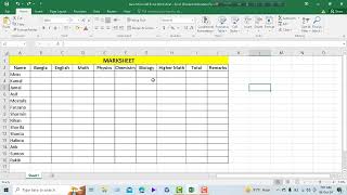 how to create a Marksheet in Excel very easily [upl. by Anasor]