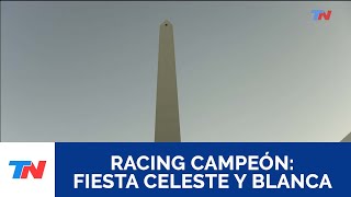 DÍA HISTORICO PARA RACING Así lo vivieron los hinchas en el obelisco [upl. by Atnauqal989]