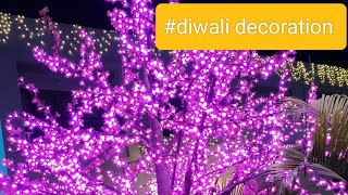 diwali 🎇 celebration 🎉 and hotel decoration beautiful tree 🌲video [upl. by Slein]