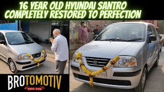 We brought this 16 year old Hyundai Santro back to Life Perfect Shine amp Finish  Hindi  Brotomotiv [upl. by Elleval]