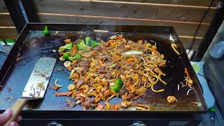 Cooking MONGOLIAN GRILL On The Black Stone  Mukbang [upl. by Xonel547]