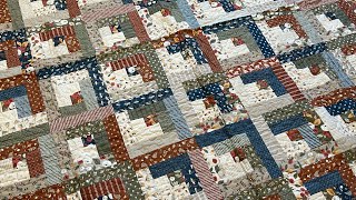 Finishing Two Fall Quilts  Log Cabin Quilt  Leaf Quilt  Free Motion Quilting [upl. by Berne]