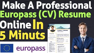 make a professional europass cv  resume in 5 minutes with me [upl. by Elane]