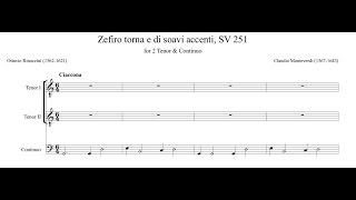 Monteverdi quotZefiro tornaquot Nono libro di madrigali  score [upl. by Nhtanhoj]