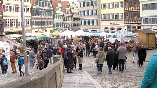 Antiquitätenmarkt Frühlingsmarkt und verkaufsoffener Sonntag in der Tübingen Innenstadt [upl. by Dulci]