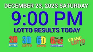 9pm PCSO Lotto Results Today December 23 2023 Saturday [upl. by Dayna]