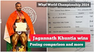 Jagannath Khuntia wins Upto 75 kgs  WBPF World Bodybuilding Championship 2024 LIVE from Maldives [upl. by Durrell]