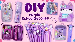 12 DIY Purple School Supplies  Amazing Purple Craft [upl. by Aidiruy702]