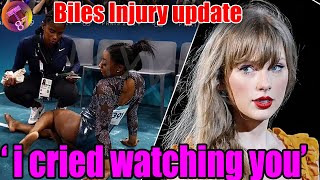 Taylor Swift WORRIES about Simone Biles serious calf INJURY at Olympics Paris [upl. by Sapowith895]