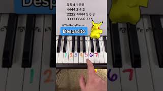 Despacito Piano Easy Tutorial With Numbers shorts piano [upl. by Berrie]