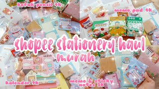 Shopee Stationery Haul Murah  korean style sticky notes memo pad calendar sticker etc [upl. by Oigimer]