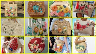 DIY Easy New Hand Embroidery BagAnd so cute 30 hand embroidery bag design [upl. by Elma]