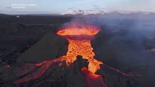 Lava Flow Seen at Iceland Crater [upl. by Bedwell]