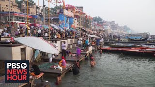 Indias effort to clean up sacred but polluted Ganga River [upl. by Yenruoc417]