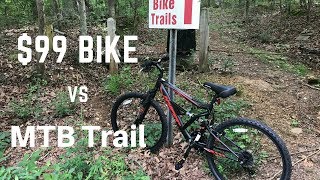 99 Walmart Mountain Bike cant handle MTB trail  Hyper Shocker 26 Dual Suspension [upl. by Norby]