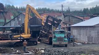 Hull Oakes Lumber Co Removing The Mills Historic Log Carriage [upl. by Pollyanna]