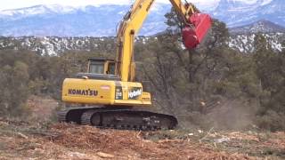 Excavator Mulching Machine  BH80 Bull Hog Mulching Head [upl. by Ayle]